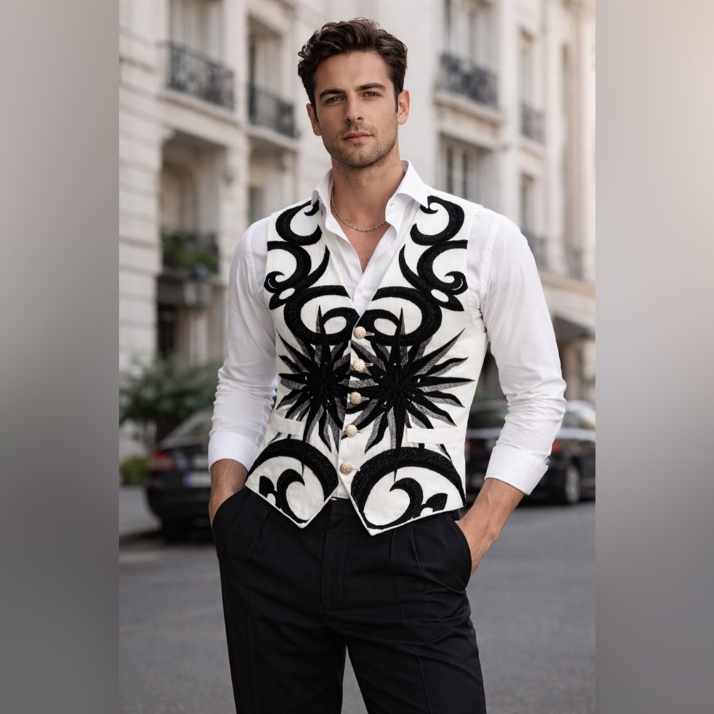 Vintage Gianfranco Ferré Embroidered Suit Vest